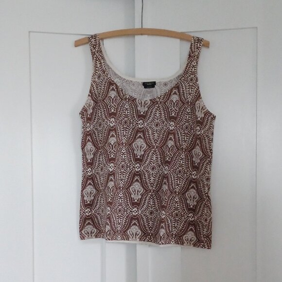 Talbots Pima cotton stamped cotton top - Picture 1 of 3